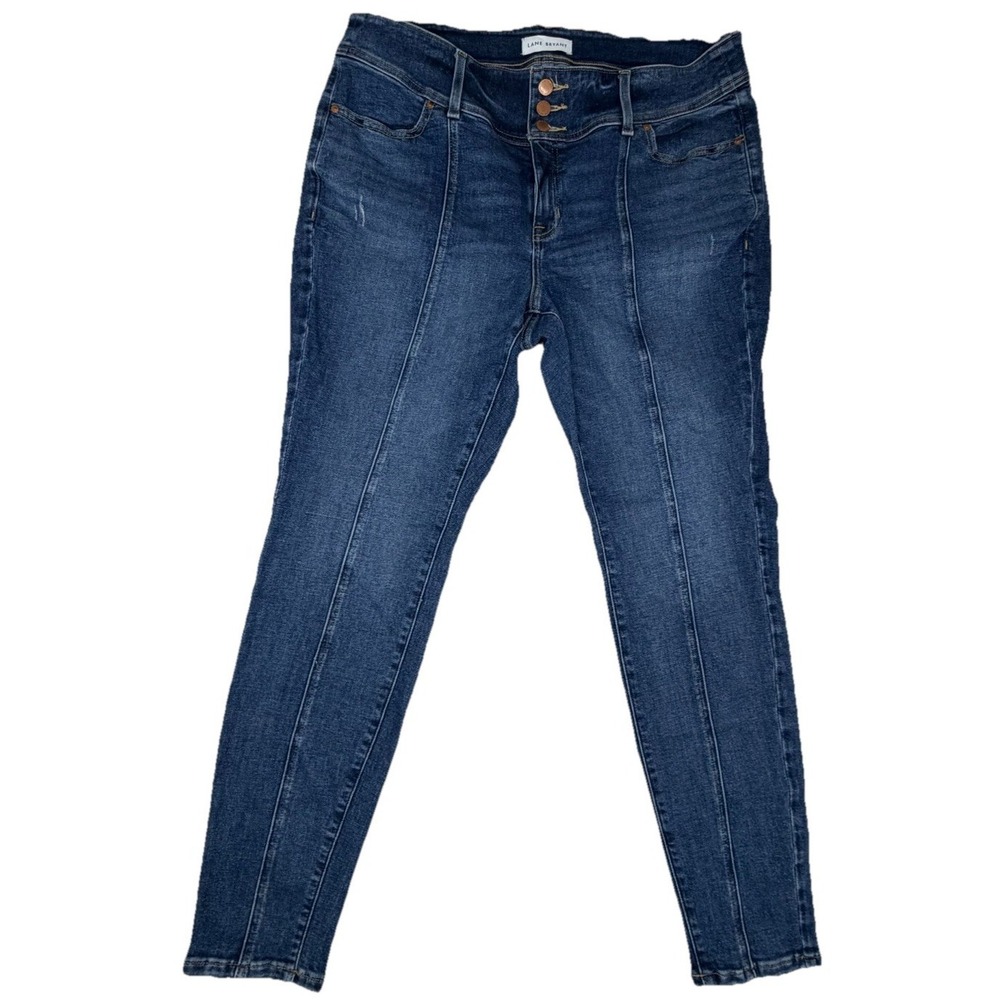Lane Bryant Flex Magic Waistband High Rise Skinny Jeans Sz 18 Jeggings 3 Button